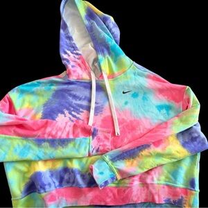 Nike Multicolor Tie-Dye Crop Hoodie